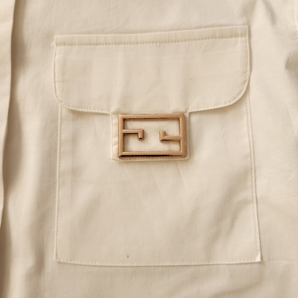 Lizette Collection White hidden Button-down Longsleeve Shirt - Picture 3 of 12